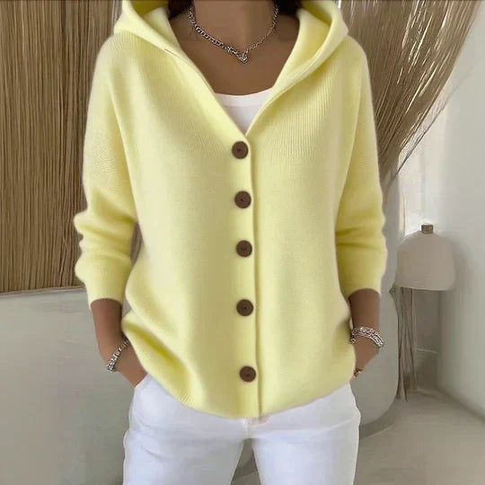 Janet | Trendy Hooded Cardigan  Liora Lane Boutique Cardigan UK 24 (5XL) / Yellow 39.95
