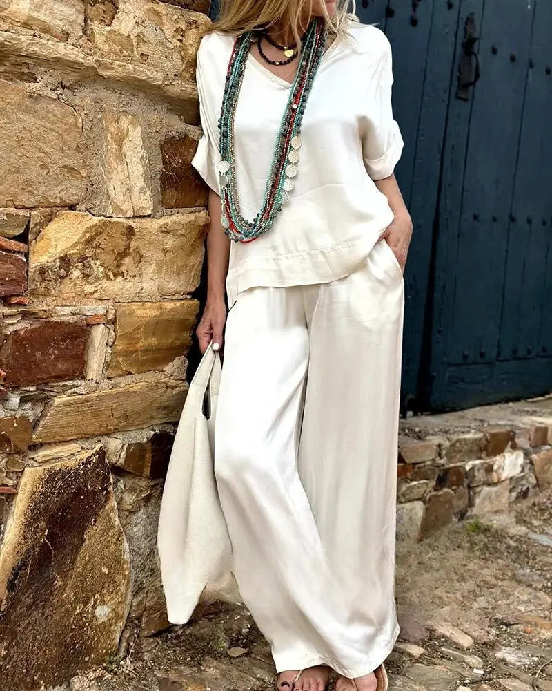Effortless Chic Wide-Leg Set Jasmine's Boutique Australia