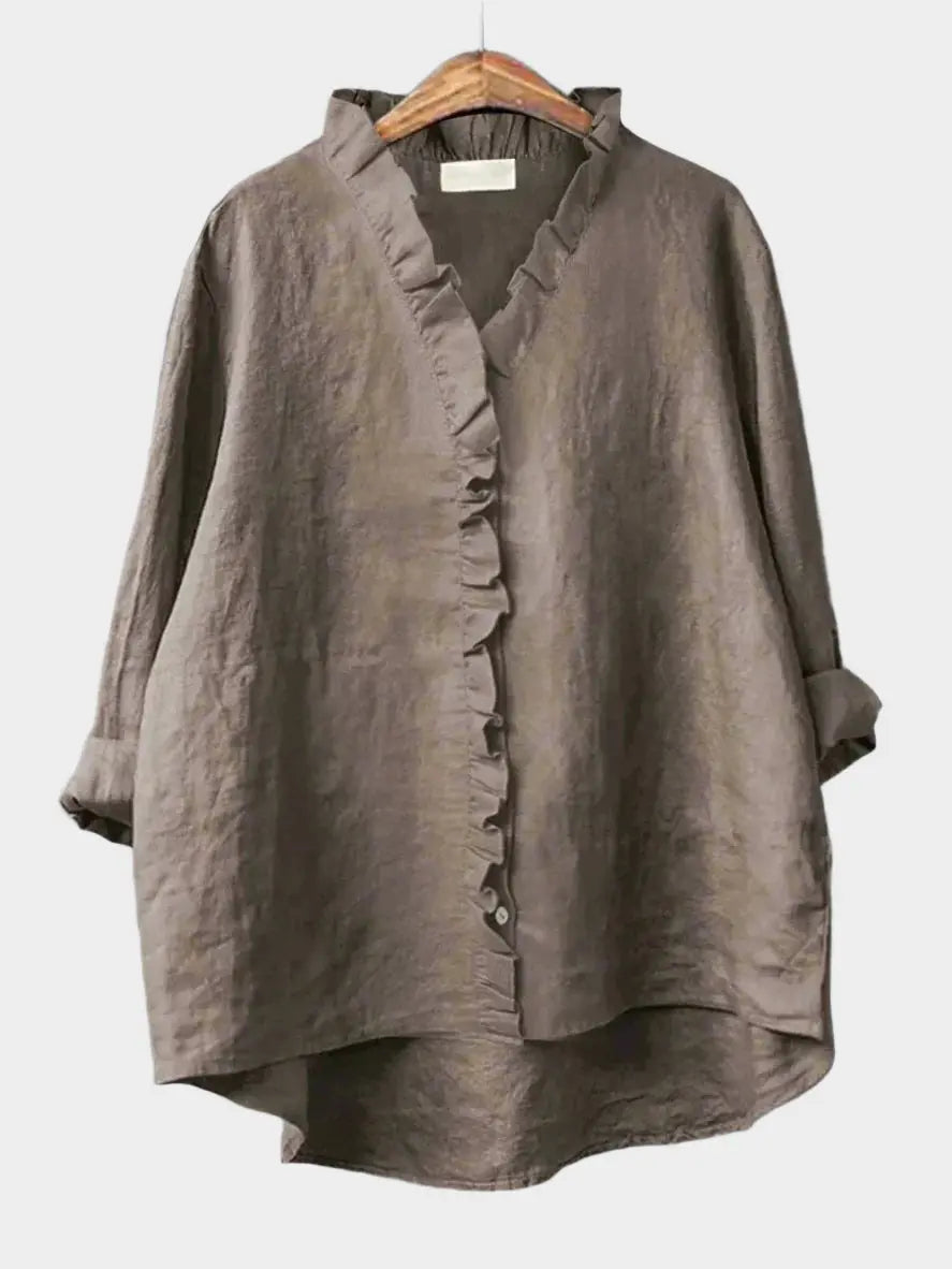 Soft Ruffle Linen Blouse Jasmine's Boutique Australia