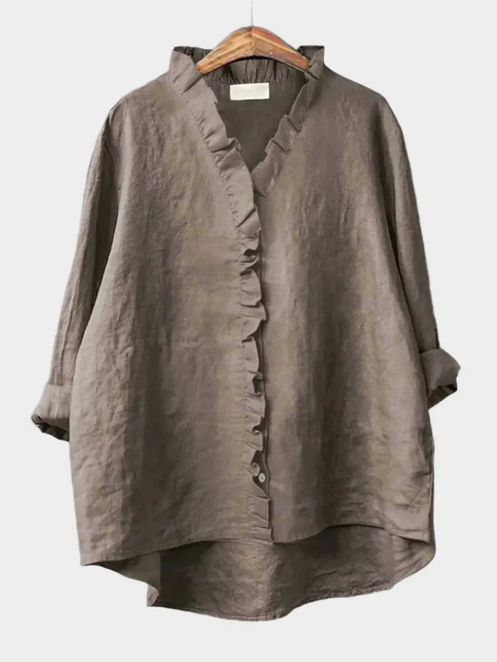 Soft Ruffle Linen Blouse Jasmine's Boutique Australia