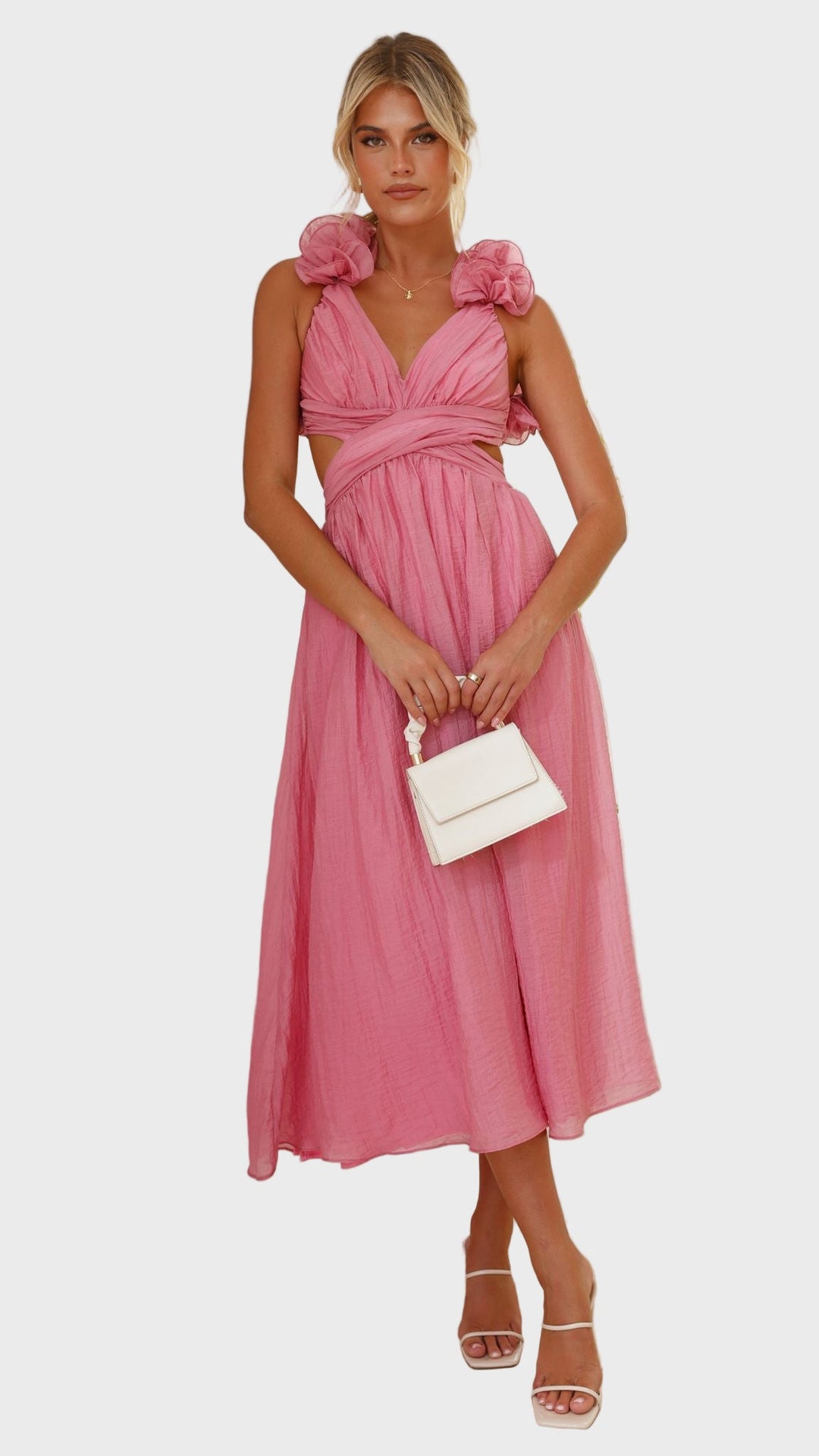 Rosé Bloom Cutout Midi Dress Jasmine's Boutique Australia