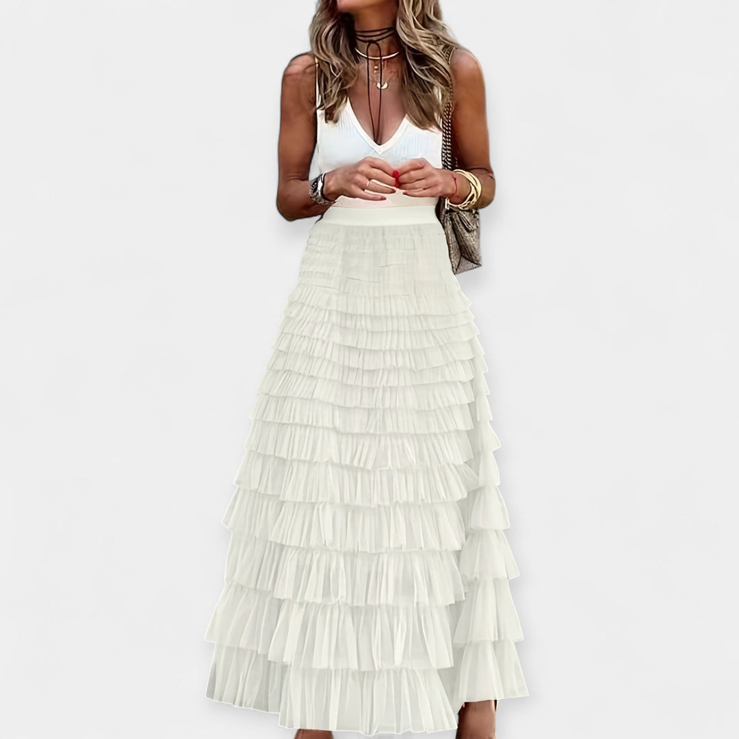 Boho Skirt with Mesh Satin Hem Jasmine's Boutique Australia