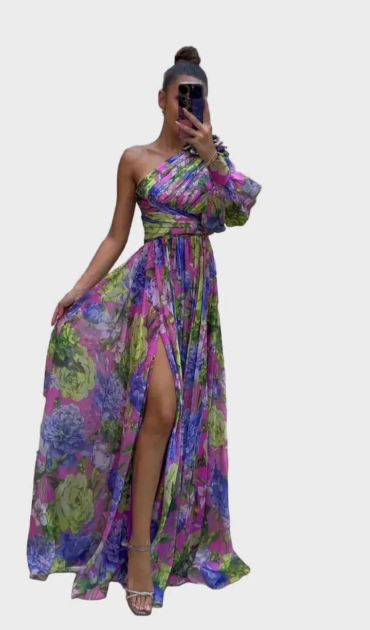 Floral Radiance One-Shoulder Maxi Dress Jasmine's Boutique Australia