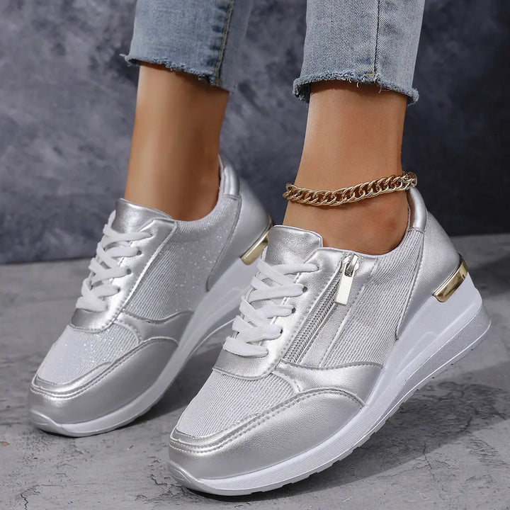 GlamRise Metallic Wedge Sneakers Jasmine's Boutique Australia