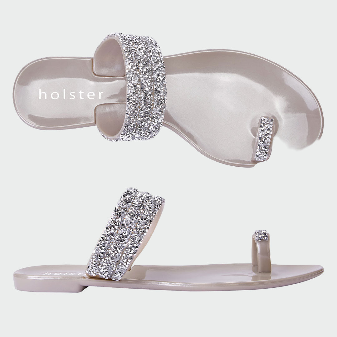 Luxe Crystal Toe-Loop Sandals Jasmine's Boutique Australia