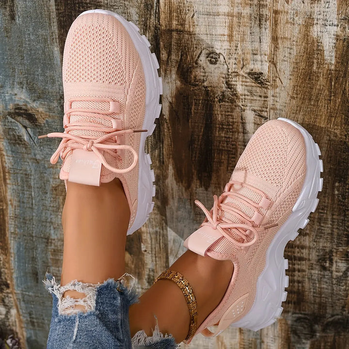 Beige Breathable Knit Sneakers Jasmine's Boutique Australia