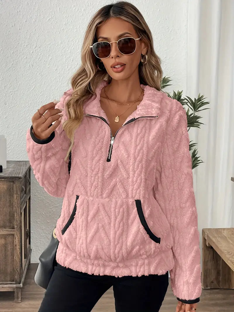 Claire | Fleece Pullover  Liora Lane Boutique Sweatshirt UK 20-22 (3XL) / Pink 34.95