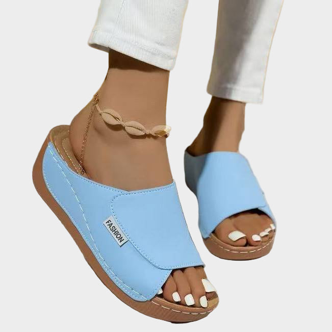 Black Slip-On Wedge Sandals Jasmine's Boutique Australia