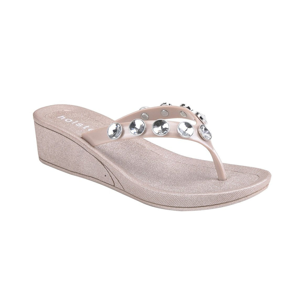 Holster Crystal Nude Wedge Sandals Jasmine's Boutique Australia
