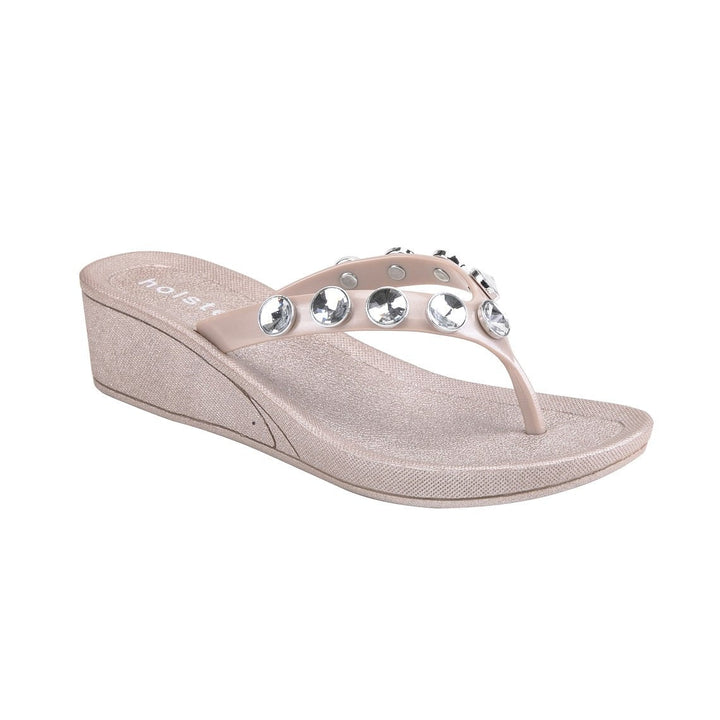 Holster Crystal Nude Wedge Sandals Jasmine's Boutique Australia