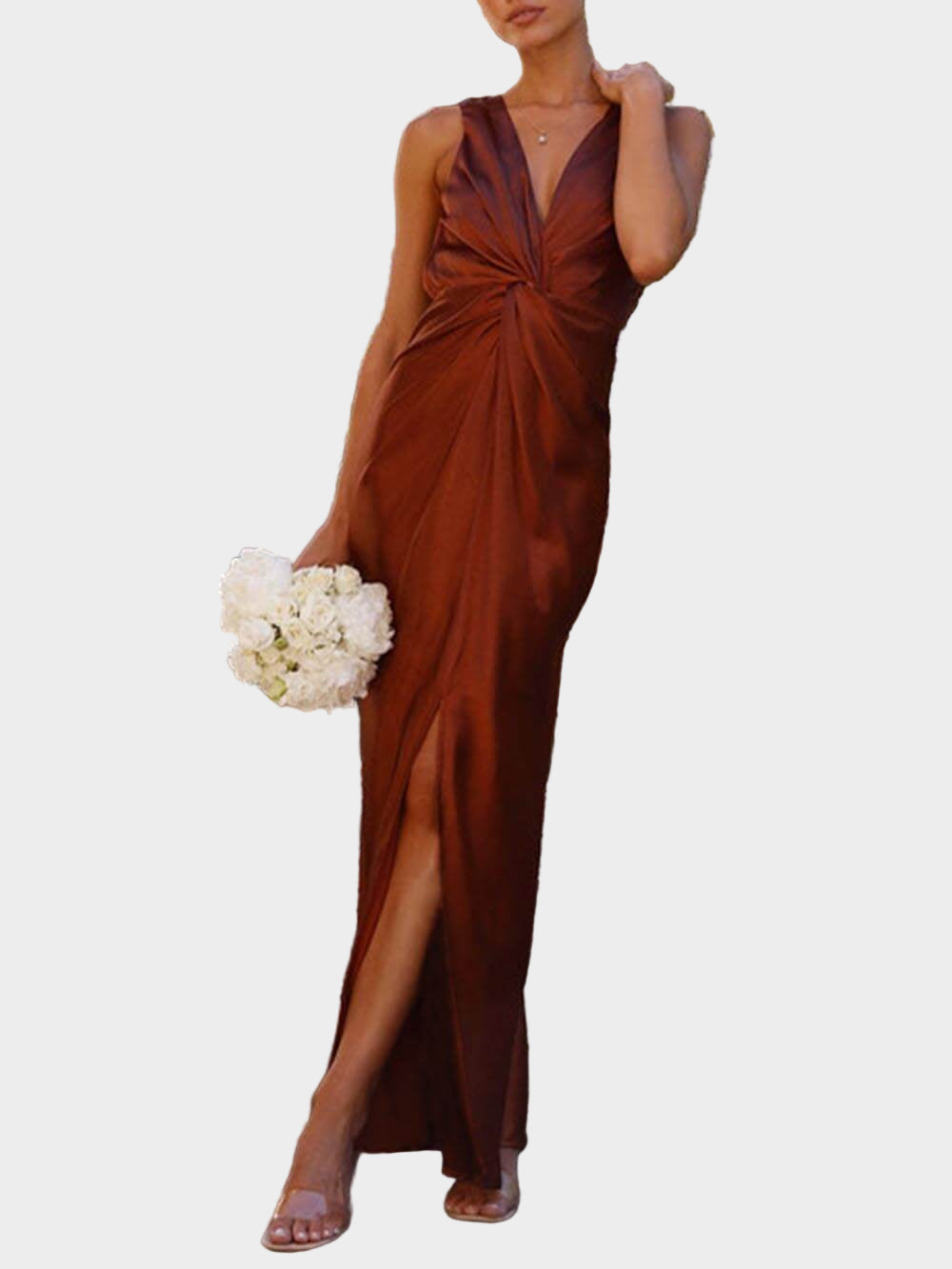Fashion Deep V Sleeveless Backless Dress Jasmine's Boutique Australia