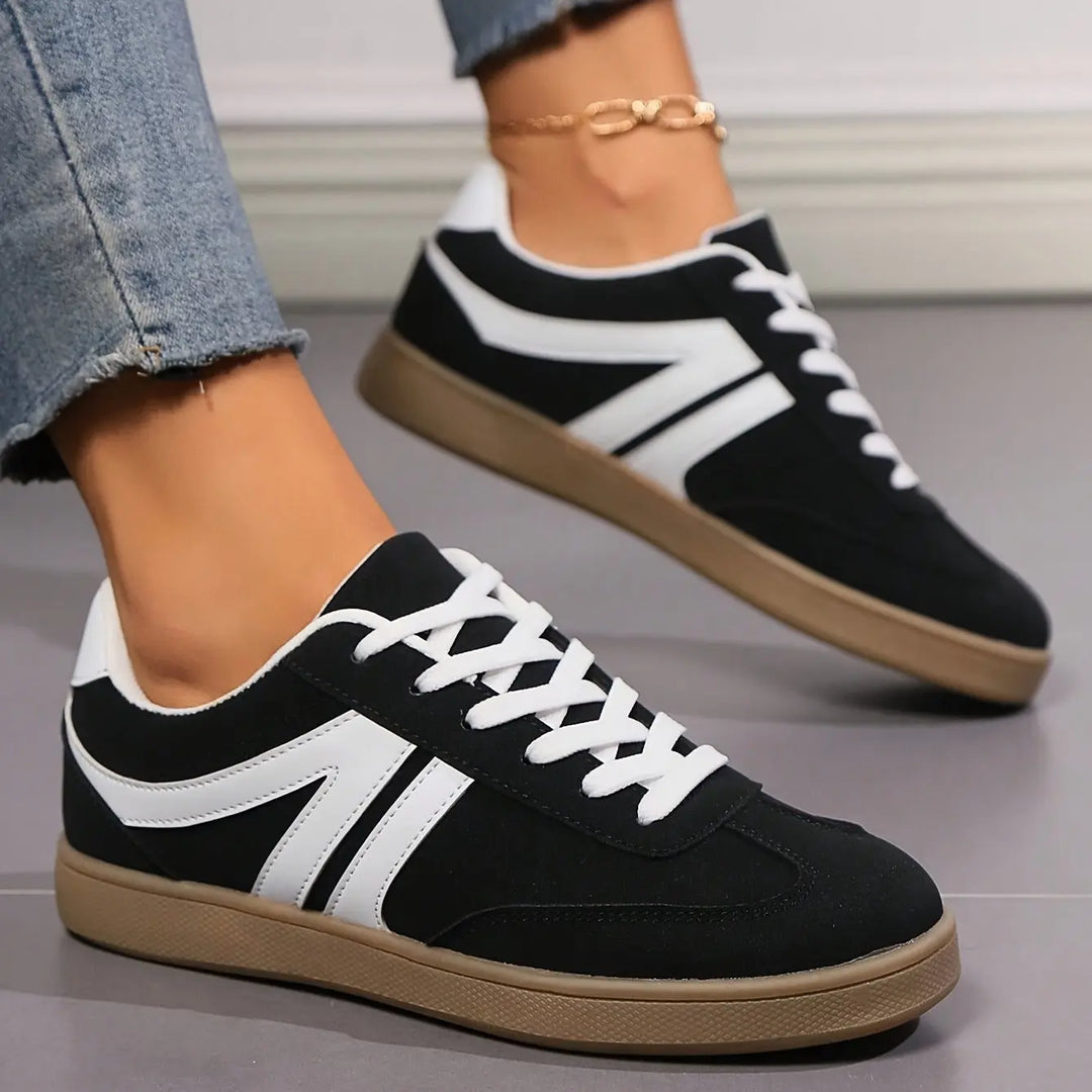 Beige Retro Lace-Up Sneakers Jasmine's Boutique Australia