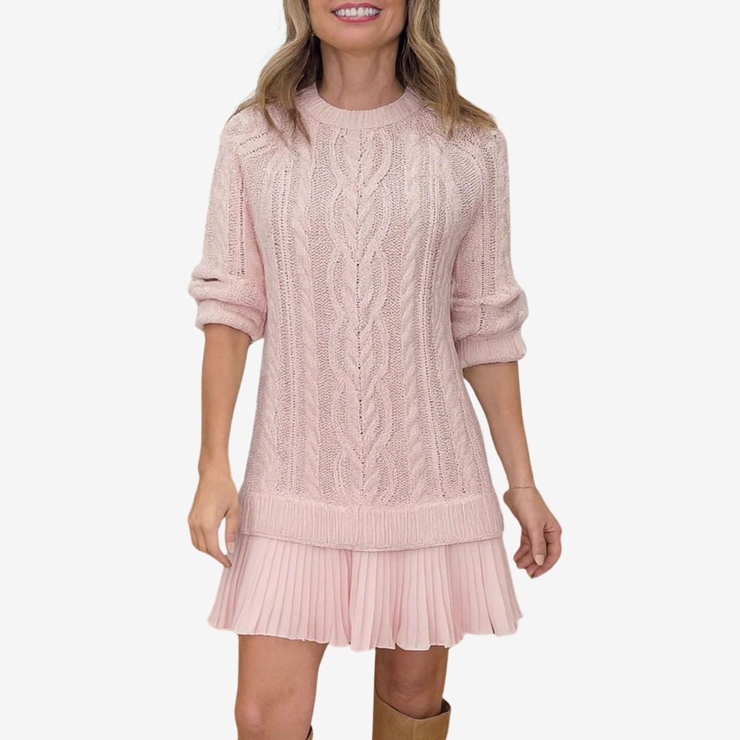 Chloe | Knitted Sweater Dress  Liora Lane Boutique Dress Pink / UK 20 (3XL) 44.95