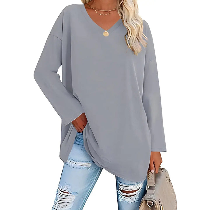 Relaxed V-Neck Long Sleeve Top Jasmine's Boutique Australia