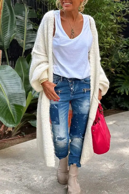 Sunset Glow Long Knit Cardigan Jasmine's Boutique Australia