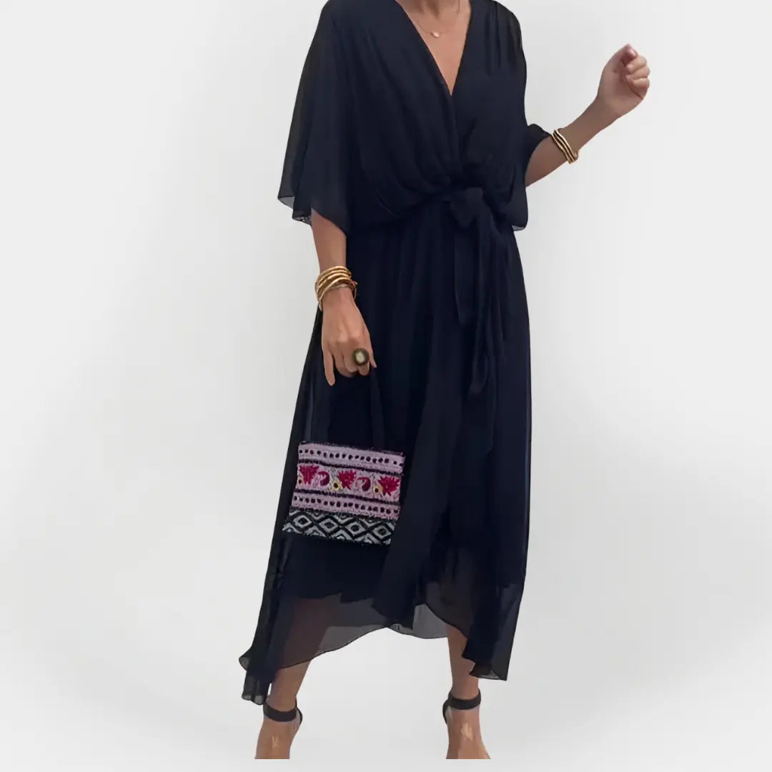 Chiffon Dress with V-Neck Jasmine's Boutique Australia