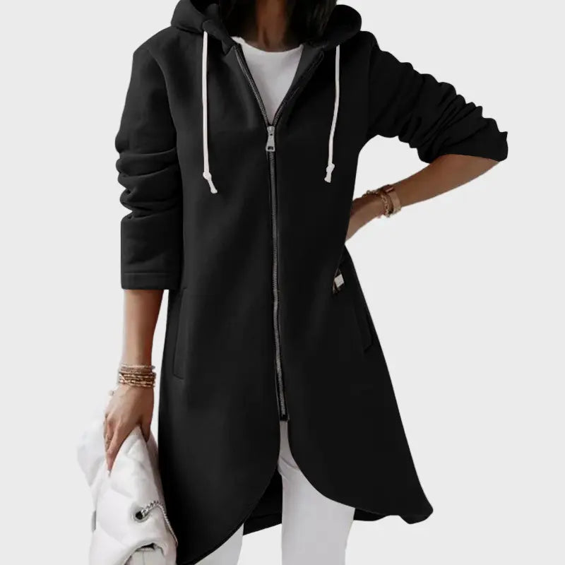 Longline Zip-Up Hoodie Jacket Jasmine's Boutique Australia