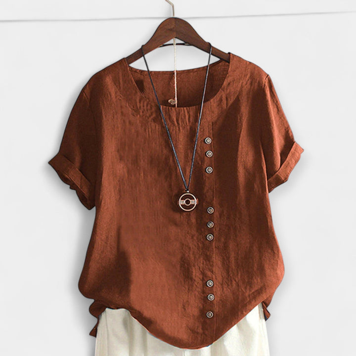 Short-Sleeve Button-Up Blouse Jasmine's Boutique Australia