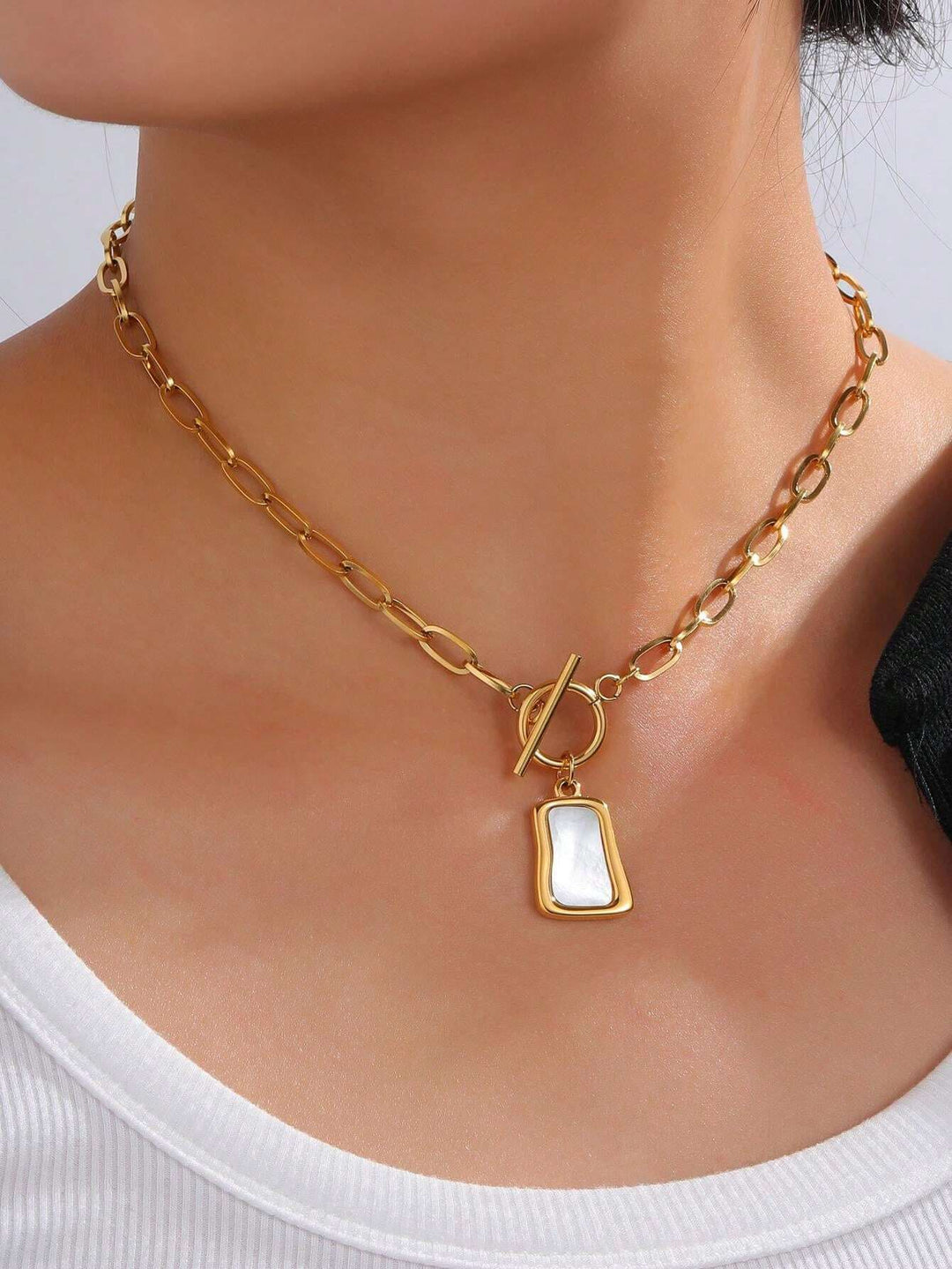 Gold-Plated Geometric Square Necklace Jasmine's Boutique Australia