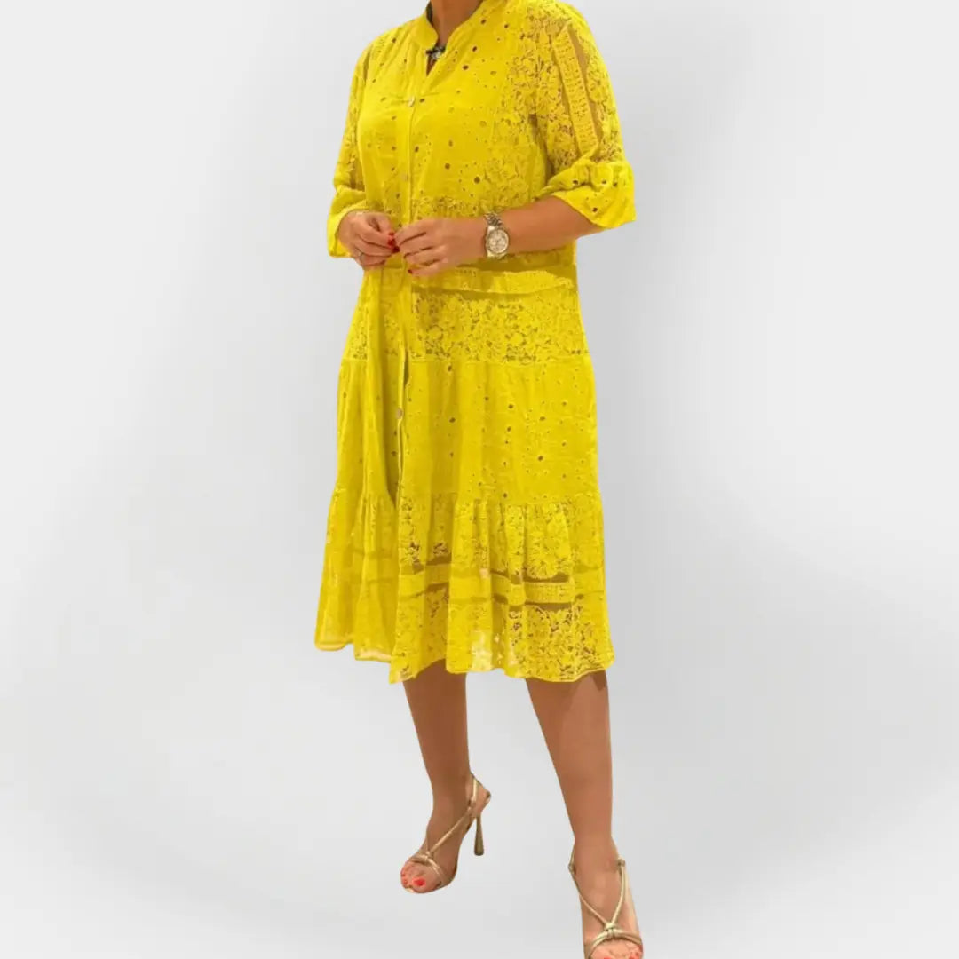 Lace Dress with Sleeves and Front Buttons Jasmine's Boutique Australia