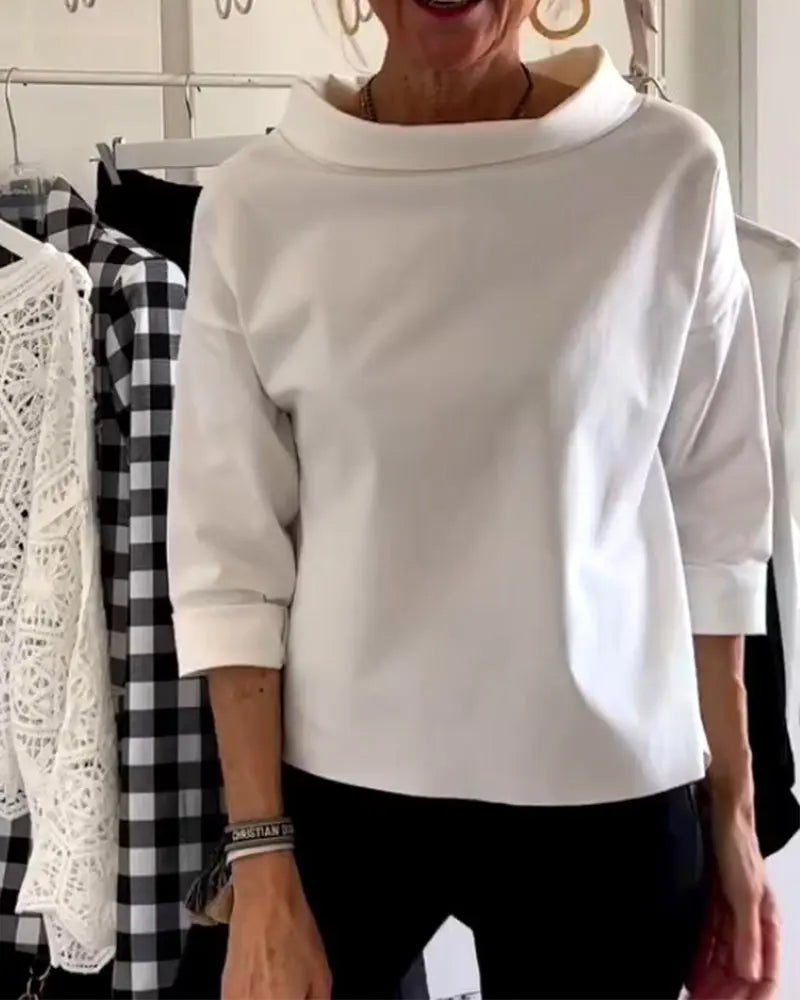 Minimalist Boat-Neck 3/4 Sleeve Top Jasmine's Boutique Australia