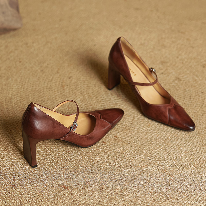 Emily Genuine Leather Heels  Liora Lane Boutique