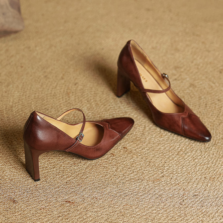 Emily Genuine Leather Heels  Liora Lane Boutique