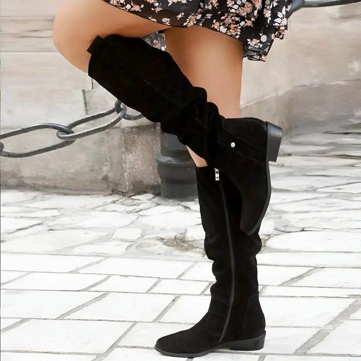 Midnight Velvet Knee-High Boots Jasmine's Boutique Australia