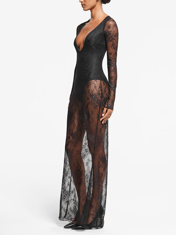 Lace V Neck Maxi Dress Jasmine's Boutique Australia