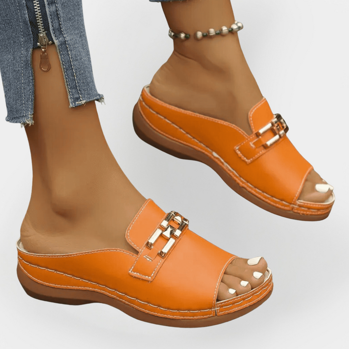 Orthopedic Leather Flip-Flops Liora Lane Boutique