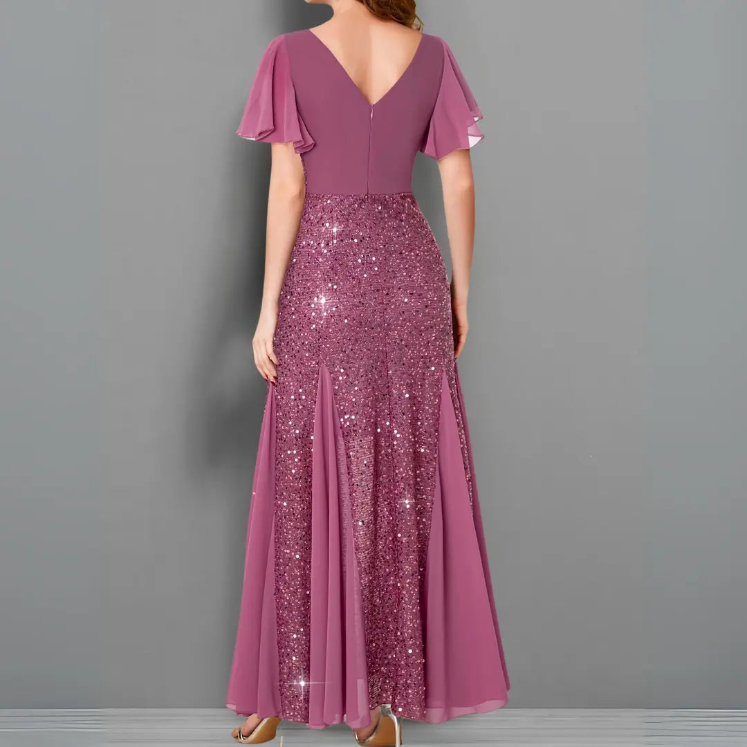 Scarlet Elegance Sequin Evening Gown Jasmine's Boutique Australia