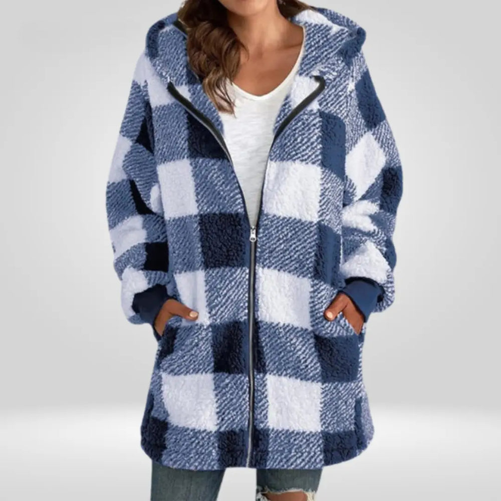 CozyCheck Zip Hoodie Coat Jasmine's Boutique Australia