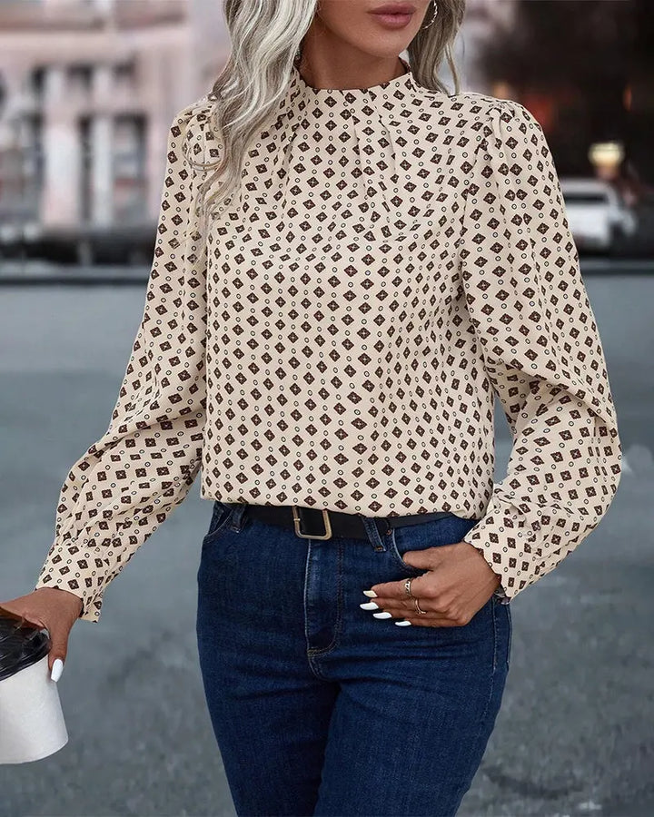 Vintage Charm Geometric Blouse Jasmine's Boutique Australia