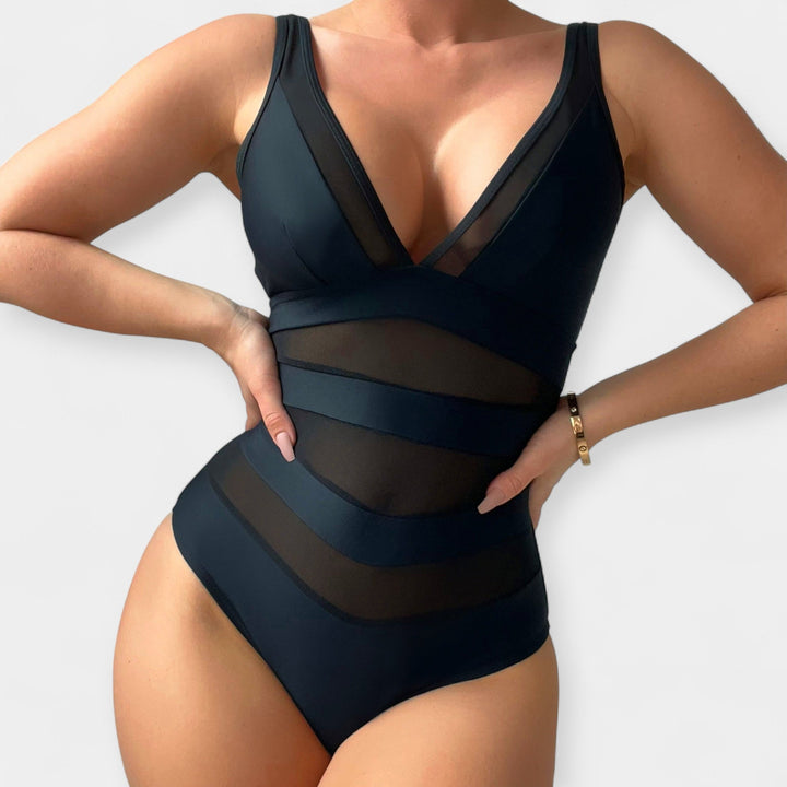 One-Piece Swimsuit with Sheer Details Jasmine's Boutique Australia
