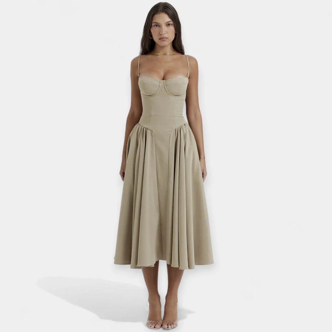 Retro Midi Dress with Thin Straps Jasmine's Boutique Australia