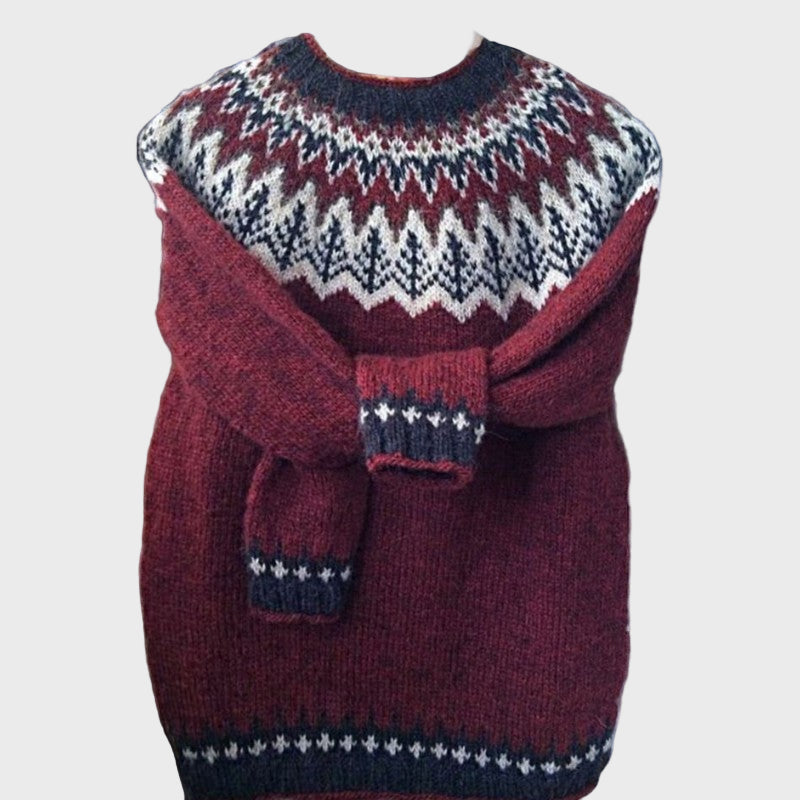 Knitted Turtleneck with Jacquard Pattern Liora Lane Boutique