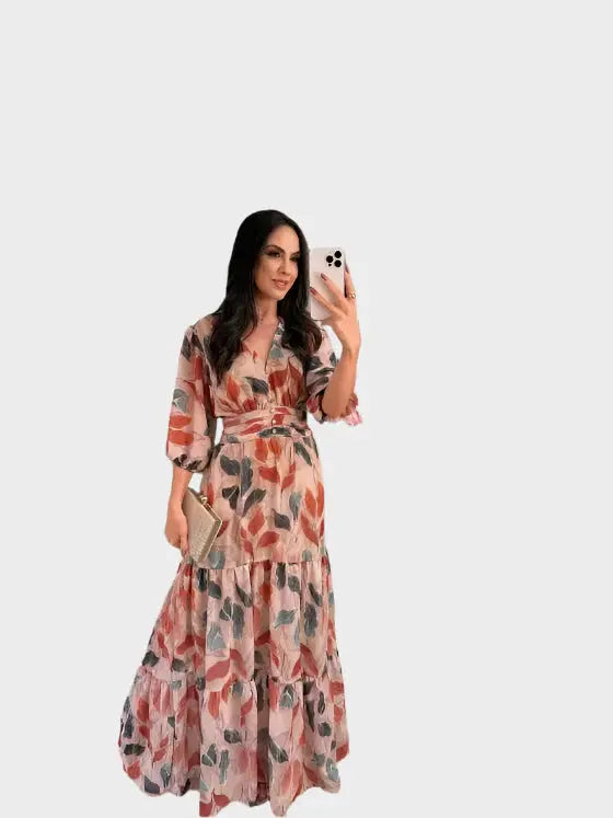 Long Dress with Floral Design and Comfortable Fit for Elegant Days Jasmine's Boutique Australia