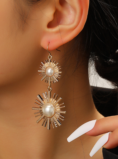 Sunburst Pearl Drop Earrings Jasmine's Boutique Australia