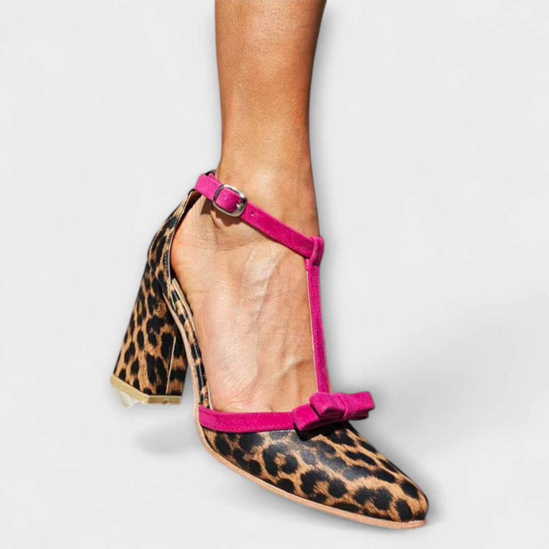 Leontina – Block Heels with Bold Wild Emphasis Jasmine's Boutique Australia