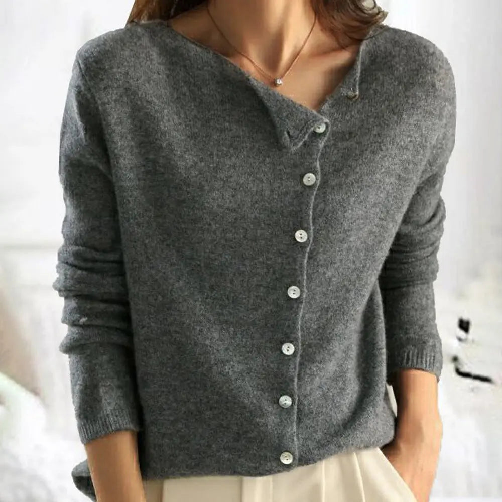 Blush Elegance Asymmetric Button Sweater Jasmine's Boutique Australia