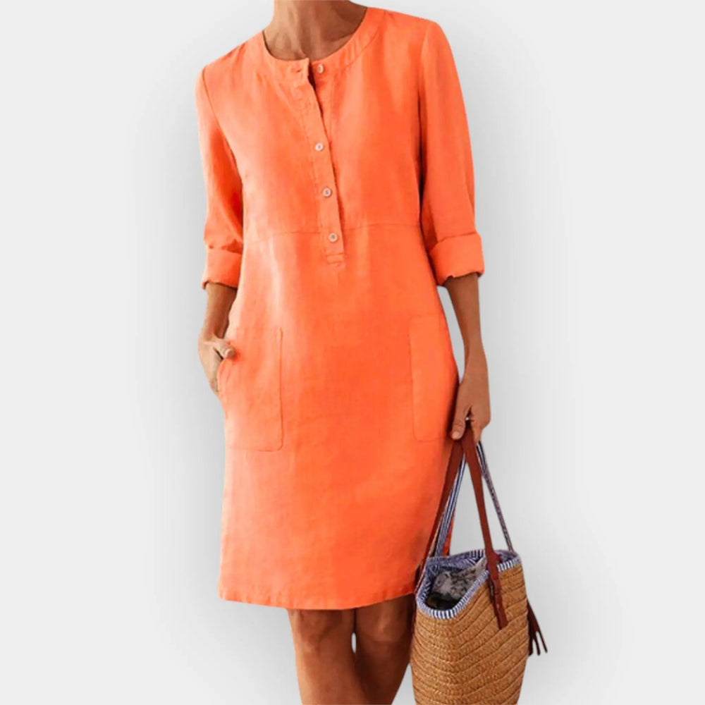 Elegant Cotton Midi Dress with Simple Design Jasmine's Boutique Australia