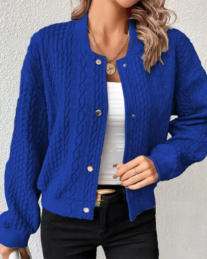 Quilted Cable Knit Bomber Jacket Jasmine's Boutique Australia