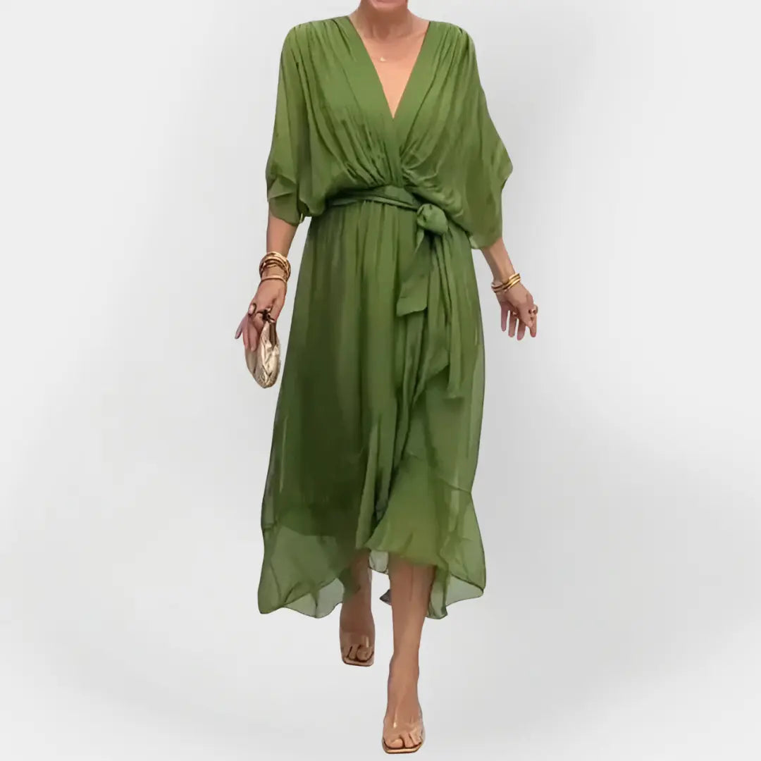 Chiffon Dress with V-Neck Jasmine's Boutique Australia