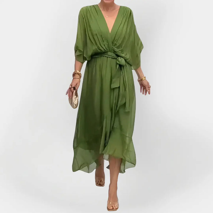 Chiffon Dress with V-Neck Jasmine's Boutique Australia