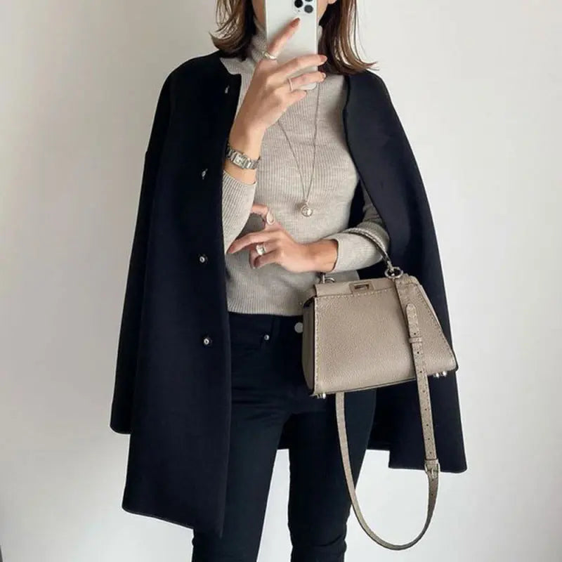 Ébène Minimalist Wool-Blend Coat Jasmine's Boutique Australia