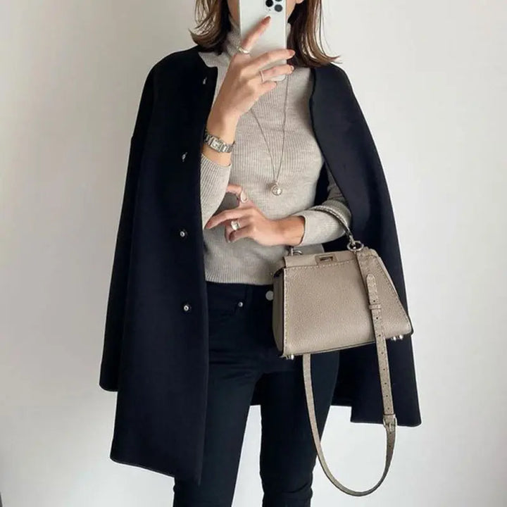 Ébène Minimalist Wool-Blend Coat Jasmine's Boutique Australia