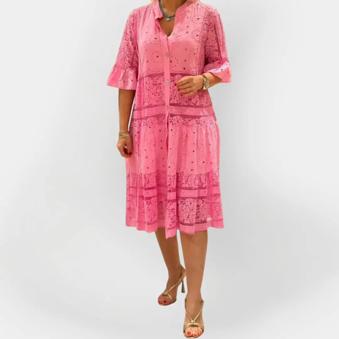 Lace Dress with Sleeves and Front Buttons Jasmine's Boutique Australia