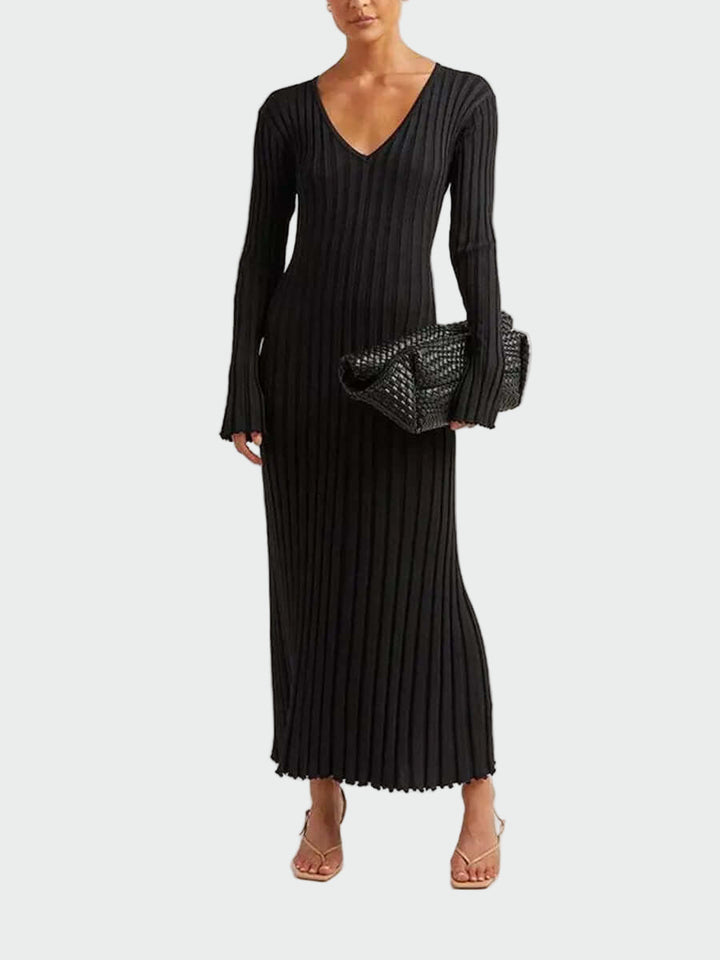 V Neck Flounce Sleeve Knit Maxi Dress Jasmine's Boutique Australia