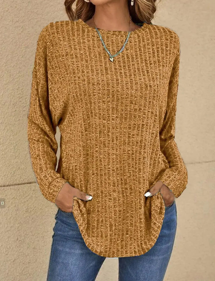 Casual Waffle Knit Long Sleeve Top Jasmine's Boutique Australia