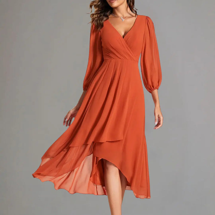 Rust Elegance Flowing Midi Dress Jasmine's Boutique Australia
